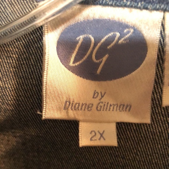 DG2 Diane Gilman Plus Size 2X Patchwork Denim Jacket - Picture 5 of 6